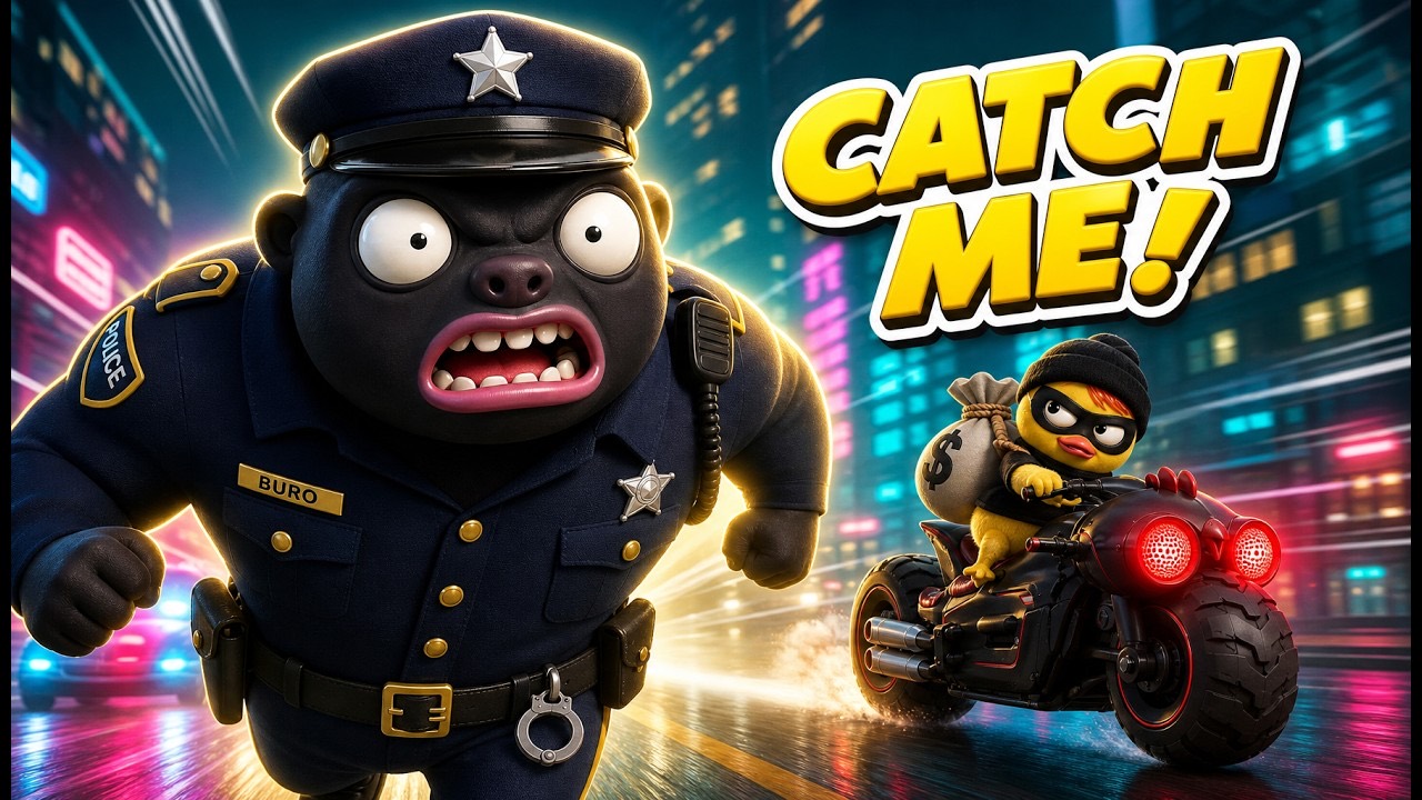 Pipo and Buro in a police chase
